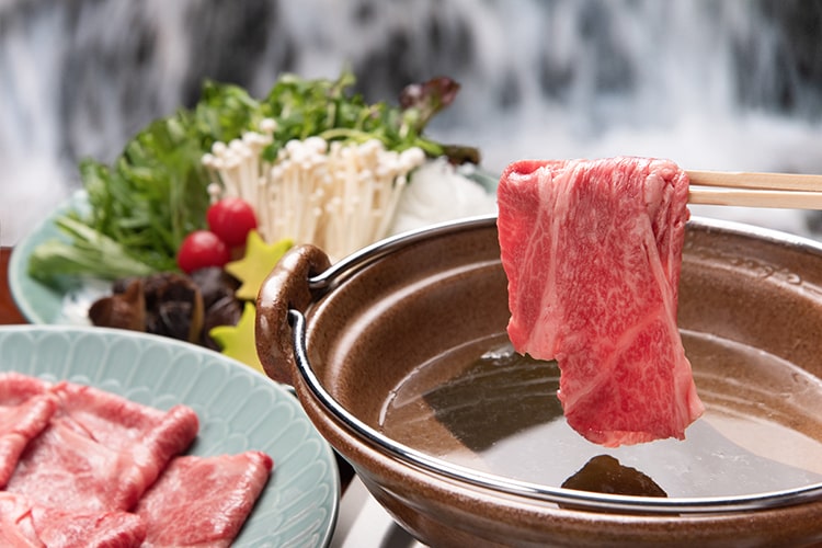 川辺の席料理 牛しゃぶ